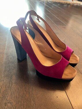 Carlo Pazolini Leather Platform Heels | Size 39 | Fuchsia Pink